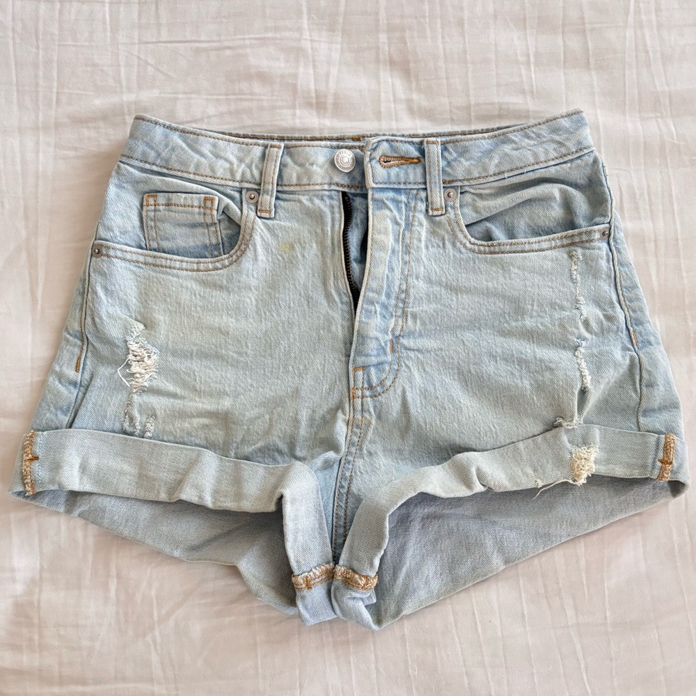 Wild Fable High-Rise Blue Rolled Cuff Jean Shorts